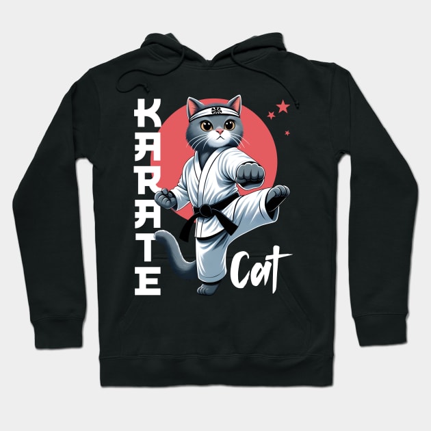 Karate Cat – Funny Cat Kitten Tomcat Sports Japan Hoodie by Infinitee Shirts